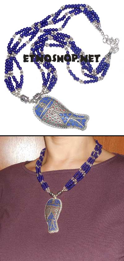 Ожерелье-талисман "Синяя рыбка"